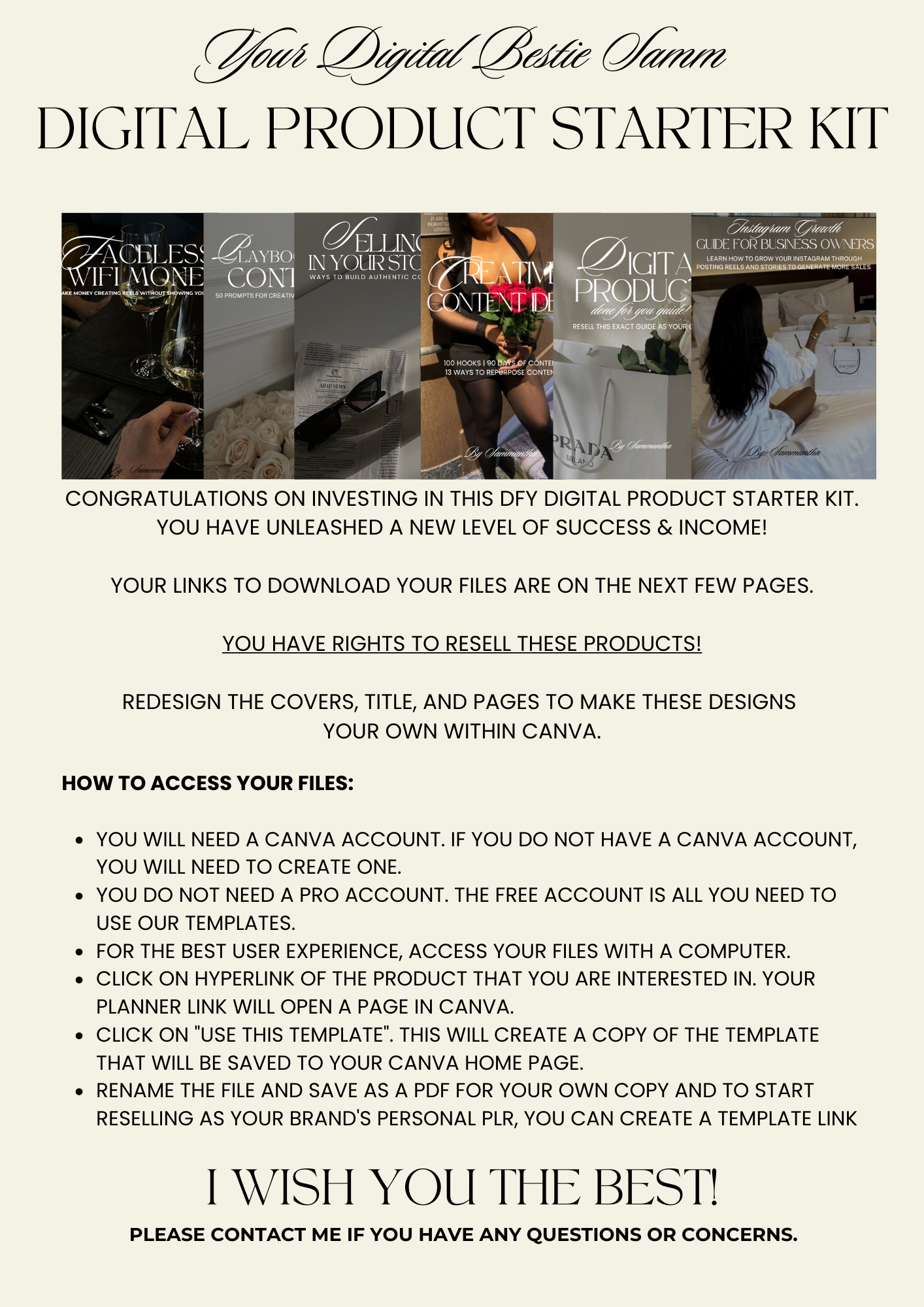 Digital Product STARTER KIT  (DFY with Master Reselling Rights)